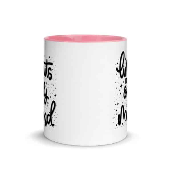 white ceramic mug with color inside pink 11oz front 63011f73eb480