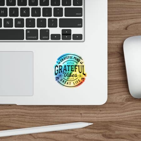 Grateful Mind Grateful Vibes Great Life - Inspirational Rainbow Sticker