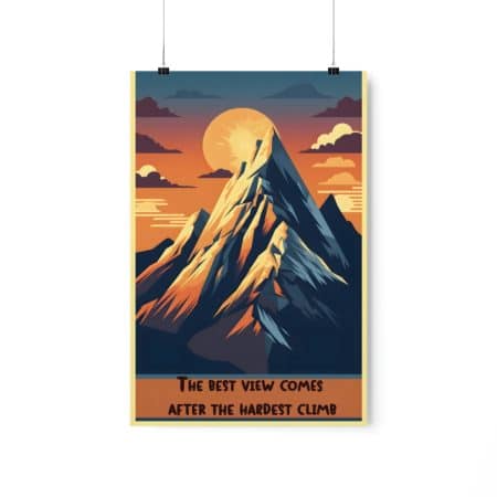 Inspirational Poster - The Best View Comes After the Hardest Climb