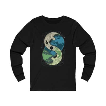 Ying Yang Tee - Cosmic Duality Long-Sleeve T-Shirt | Comfortable and Stylish