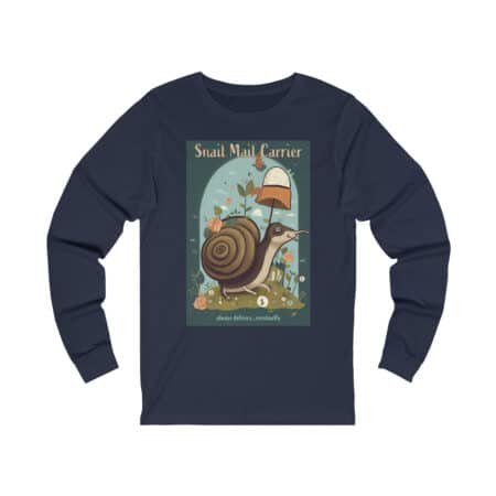 Funny Long-Sleeve Tee - Snail Mail Carrier | Hilarious Mail-Carrying Snail Graphic Tee