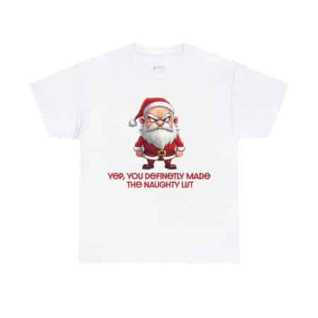 Funny Christmas T-shirt - Angry Santa Unisex Heavy Cotton Tee