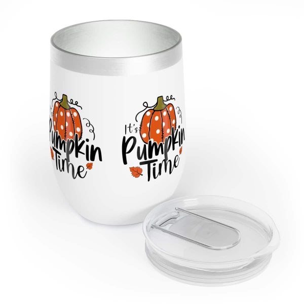 Pumpkin Art Wine Tumbler - 12 Oz Insulated Tumbler - Image 6