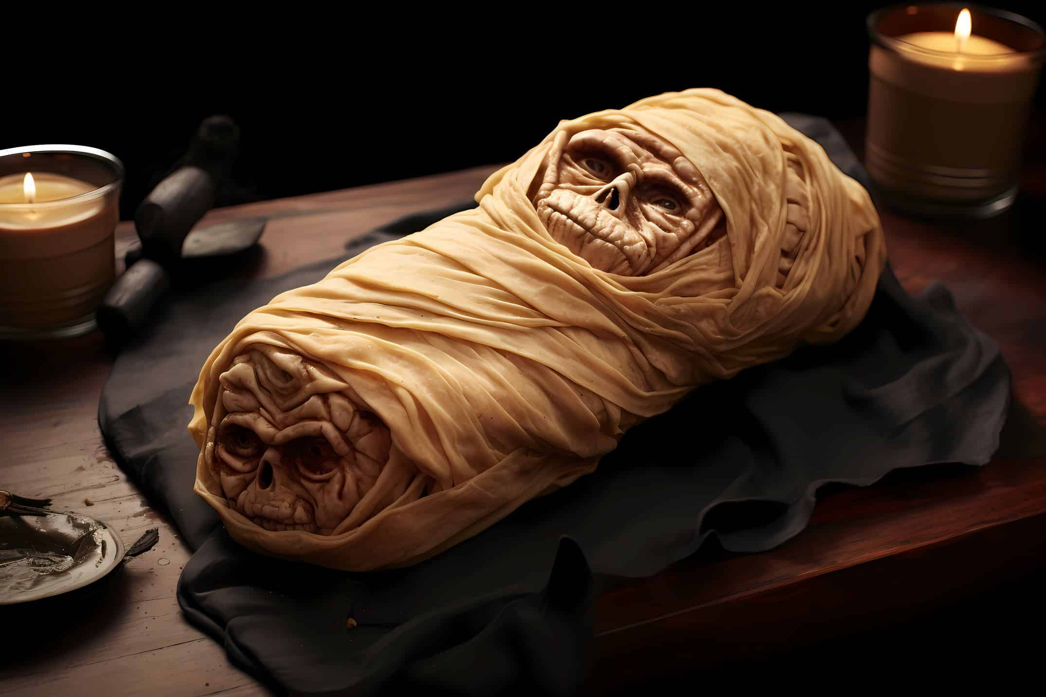 Make a mummy wrap for your Halloween Party